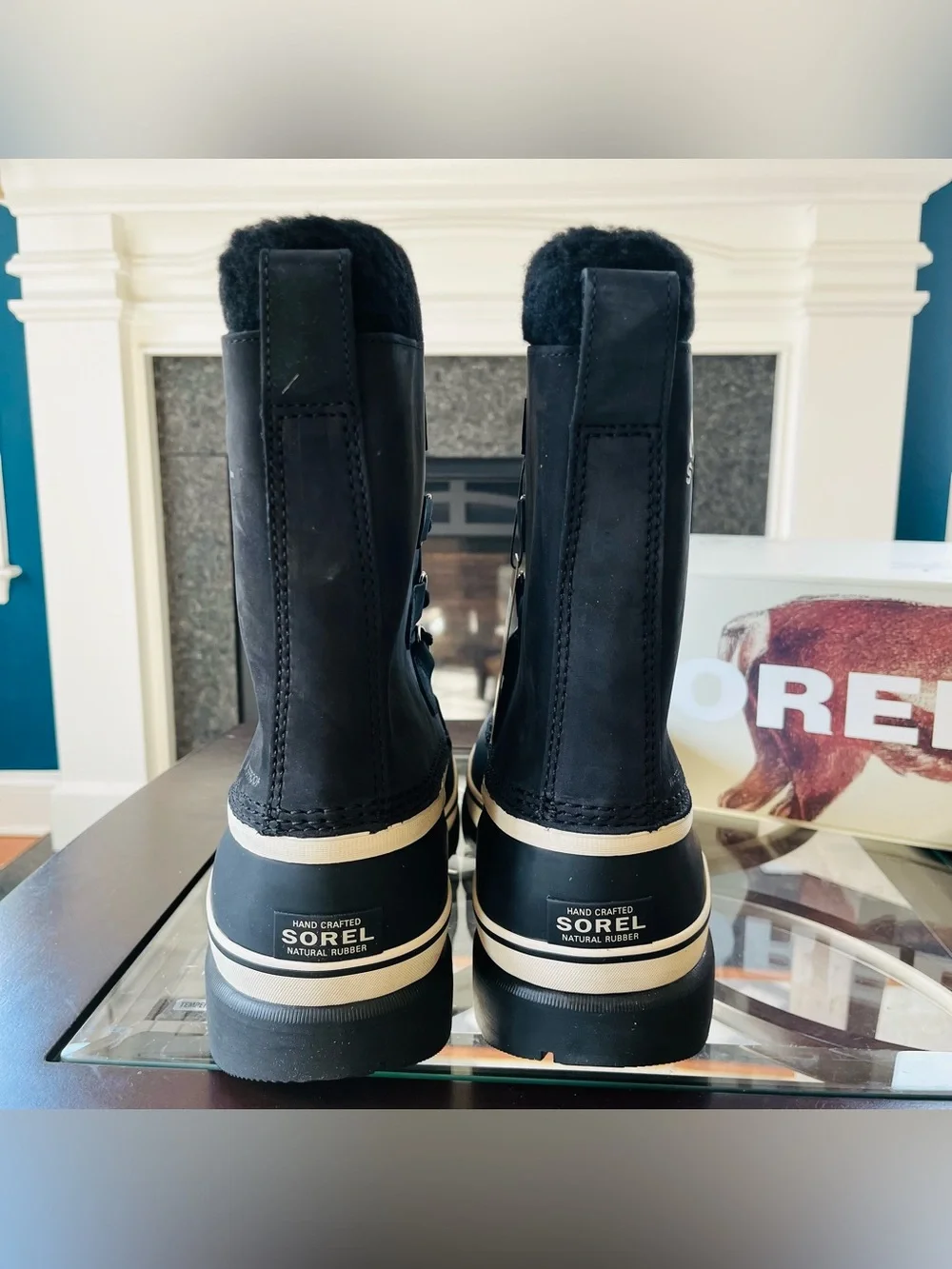 Size 10 Sorel Caribou WP Waterproof Insulated Snow Winter Men's Boots - Black